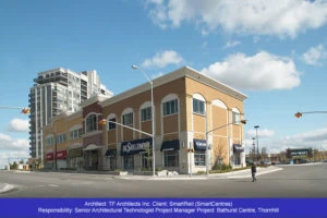 Retail Building Facade Refacing - Bathurst Centre - Thornhill Ontario